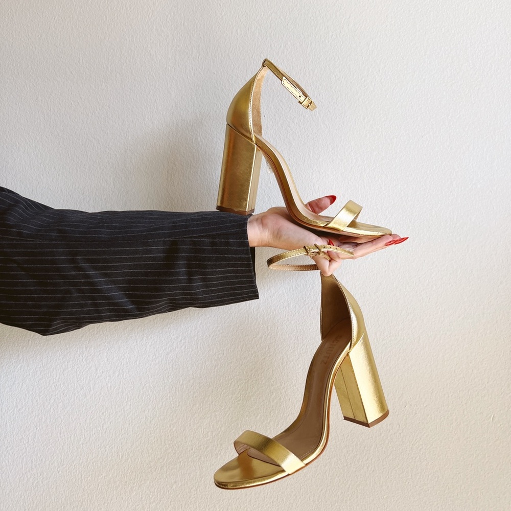 SCHUTZ Gold Heels